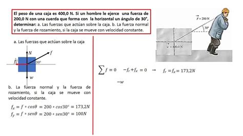 Una fuerza constante de 25 N es aplicada con un ángulo de 30 sobre un