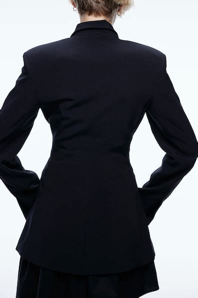 Hourglass Blazer With Engraved Button Black Ladies Handm Us