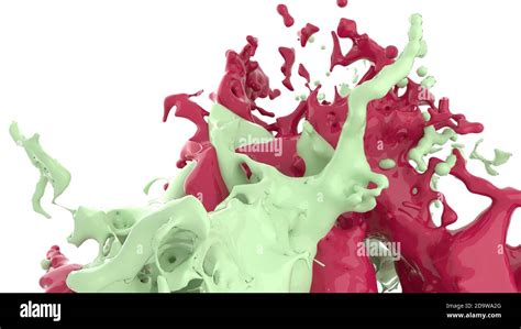 3D Render Colour Liquids Splash Abstract Fluid Background Stock Photo