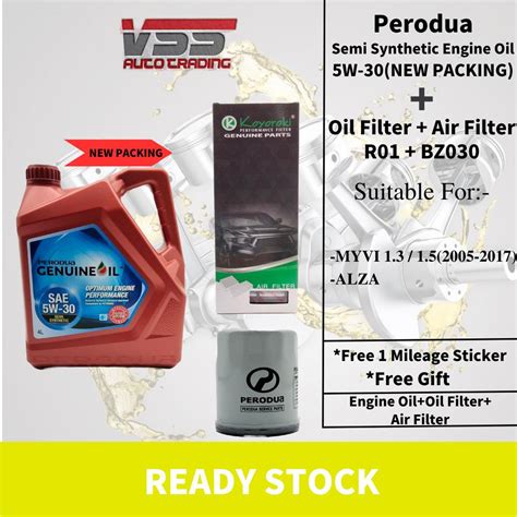 Perodua Semi Synthetic SAE 5W 30 4L Oil Filter KOYOROKI Air Filter