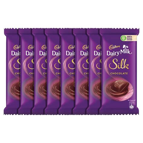 Cadbury Dairy Milk Silk Chocolate Bar 60g Pack Of 8 Grocery And Gourmet Foods