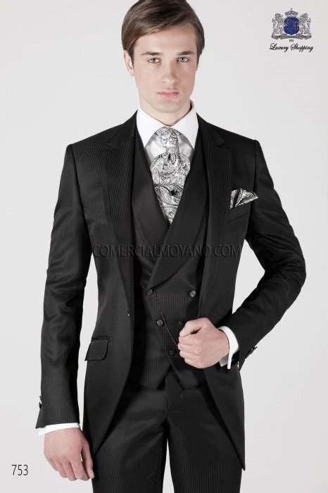 Traje De Novio Semilevita En Negro 753 Mario Moreno Moyano