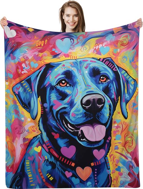 Amazon Alifafa Labrador Retriever Gifts Blanket Cute Blue Pink