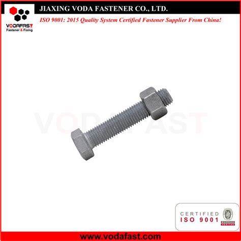 Iso Din Hexagon Bolt With Hex Nuts Hot Dip Galvanized