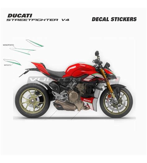 Adesivi Per Serbatoio Design Tricolore Italiano Ducati Streetfighter