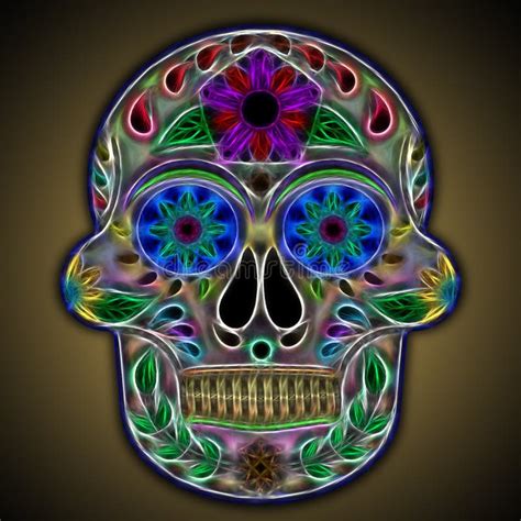 3d Fractal Skull Graphic Stock Illustration Illustration Of Color