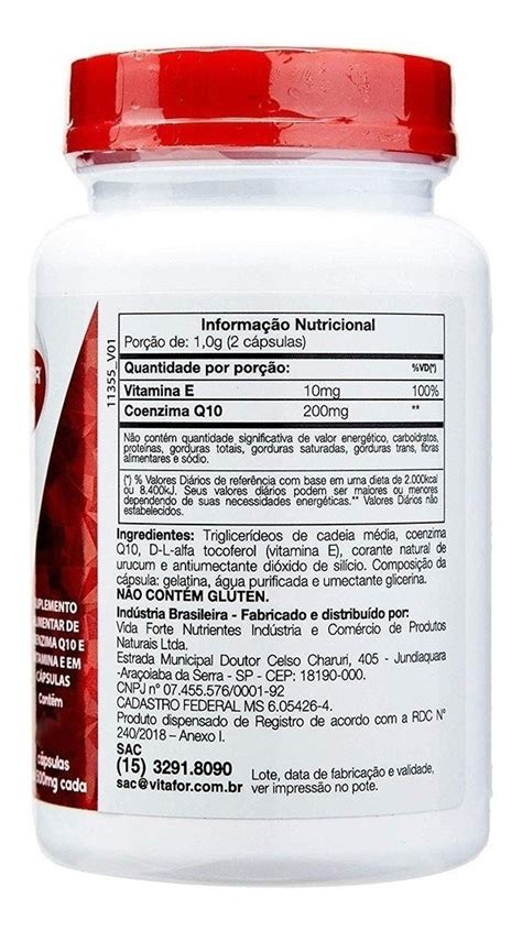 Pote Coq C Psulas Vitamina E Coenzima Q Vitafor Mercado Livre