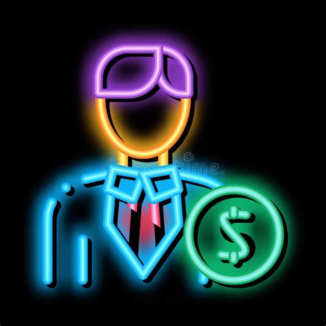 Investor Money Neon Glow Icon Illustration Stock Vector Illustration