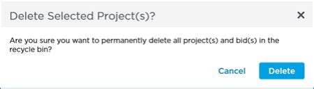 02 07 02 Permanently Deleting Projects Or Bids And Emptying The Recycle