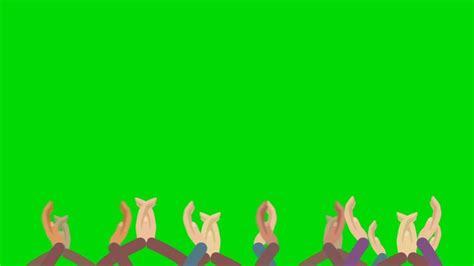 Cartoon Crowds Hands Clapping On A Green Stock Video Pond5