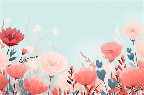 Premium AI Image | Flower background aesthetic with copy space