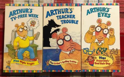 ARTHUR (PBS KIDS) Lot of 3 VHS TAPES | Teacher Trouble/TV-Free Week ...