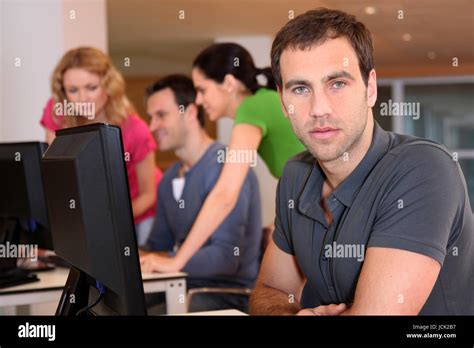 Portrait Of Young Adult Attending Training Class Stock Photo Alamy