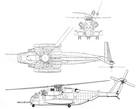 Sikorsky CH-53E Super Stallion Blueprint - Download free blueprint for ...