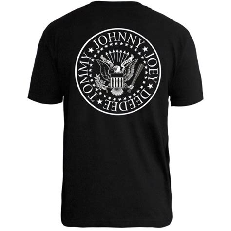 Camiseta Ramones Hey Ho Lets Go Logo Costas Stamp Back In Black