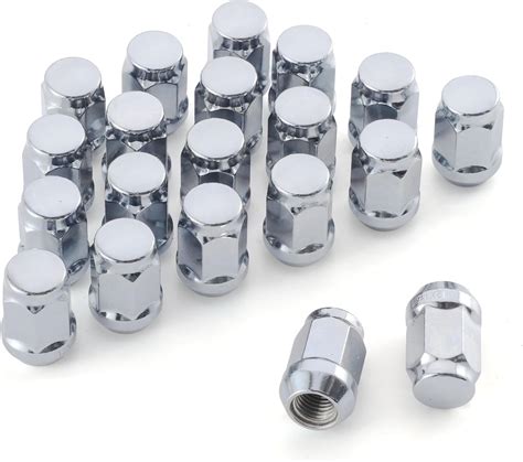 Singaro White Knight M12x15 Wheel Lug Nuts One Piece Design Bulge Acorn Chrome Lug