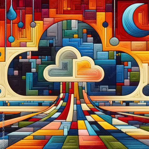 Felt Art Patchwork Seamless Data Migration To The Cloud With An Image