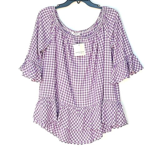 Beachlunchlounge Tops New Beach Lunch Lounge Large Ruffled Check