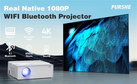 5G Wifi Bluetooth Projector With Screen 450 ANSI Real Native 1080P 4K