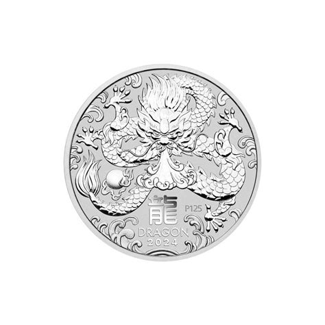 Silbermünze Jahr des Drachen 1 Oz Lunar III 5 2024 Australien Silber