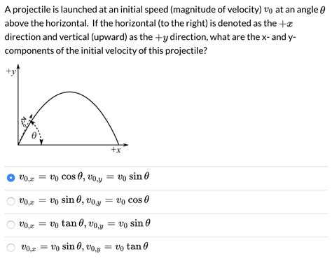 Solved A Projectile Is Launched At An Initial Speed Chegg