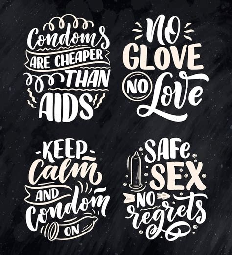 Premium Vector Safe Sex Slogans Great Design Lettering