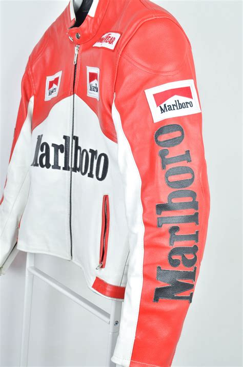 Mens Marlboro Racing Leather Jacket Size L Xl Xxl Etsy