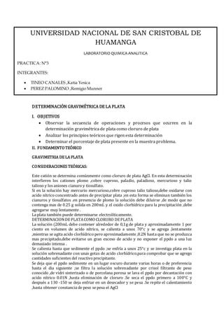 Determinación gravimetrica de la plata PDF