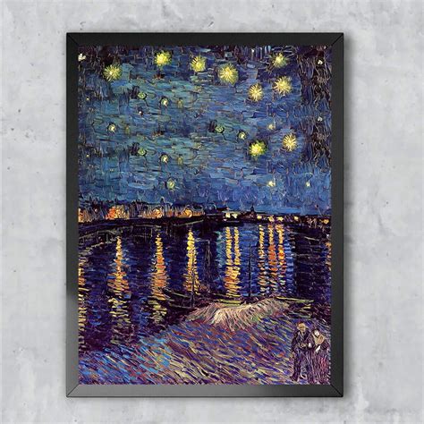 Quadro Decorativo Poster Noite Estrelada Van Gogh Para Sala Quarto