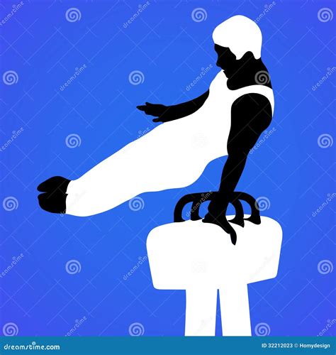 Gymnast on Pommel Horse stock illustration. Illustration of silhouette ...