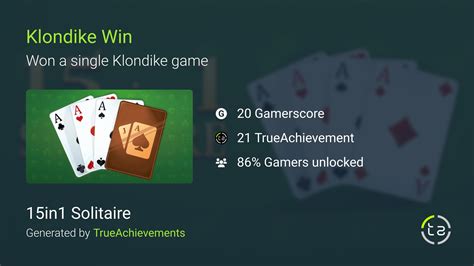 Klondike Win achievement in 15in1 Solitaire