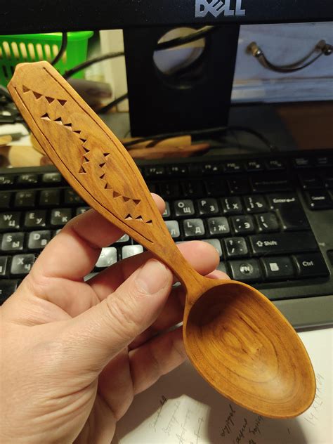 Added Simple Pattern Buckthorn Wood Spoon Rspooncarving