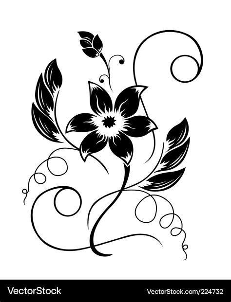 Flower Outline Black And White Vector | Best Flower Site