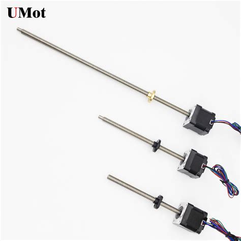 Umot Mm Mm Nema Stepper Motor With Leadscrew With Threaded Shaft