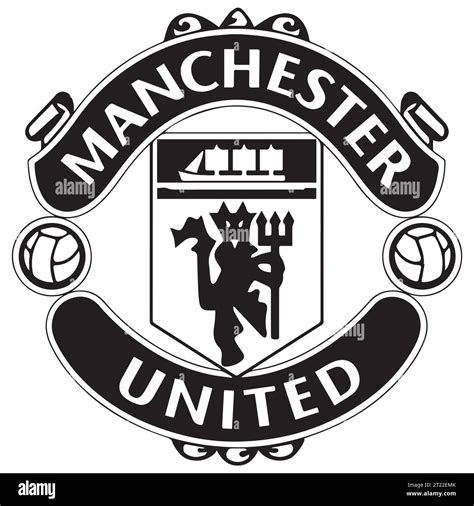 manchester united fc black  white logo england professional football