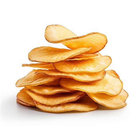 Premium Photo Crispy Delight Natural Potato Chips Isolated