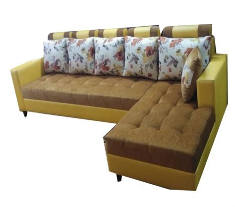 Leather Velvet L Shape Six Seater Sofa Set At Rs Set In Kolkata