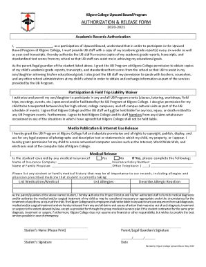 Fillable Online Fillable AUTHORIZATION RELEASE FORM Kilgore College