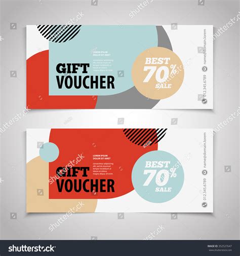 Abstract Gift Voucher Or Coupon Design Template Voucher Design Blank