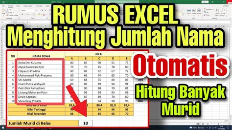 RUMUS EXCEL Menghitung Jumlah Nama Yang Banyak Dengan Cepat YouTube