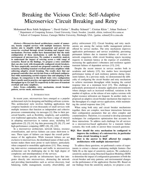 Pdf Breaking The Vicious Circle Self Adaptive Microservice Circuit