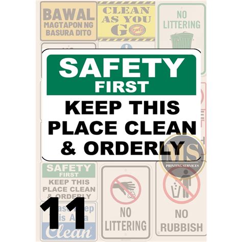 No Littering Bawal Magtapon Clean As You Go Keep This Area Clean Signage Laminated Or Sticker