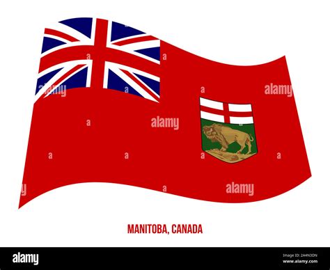 Manitoba Flag Waving Vector Illustration on White Background. Provinces Flag of Canada. Correct ...