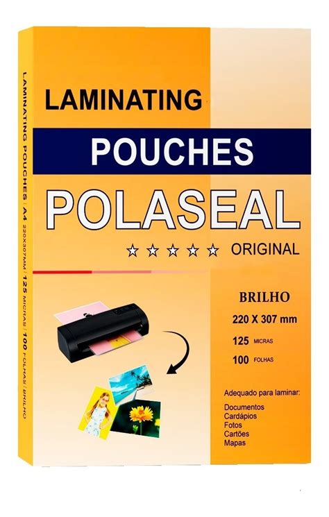 Polaseal A4 Plástico Para Plastificação 220x307x0 05mm 100un Frete grátis