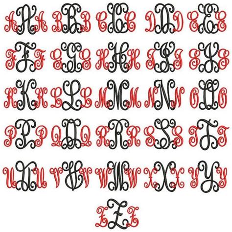 And Inch Monogram Font Classic Interlocking Embroidery Font Vine