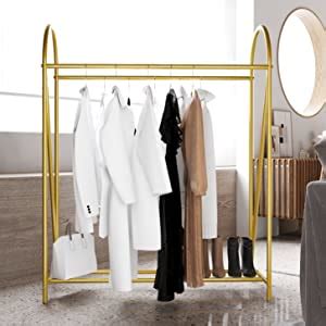 Amazon HOMEKAYT Gold Clothing Rack Retail Display Heavy Duty