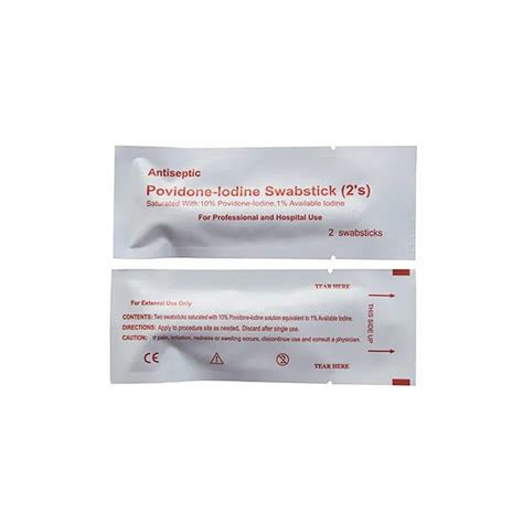 Customized Medical Disposable 10 Povidone Iodine Antiseptic Swabstick