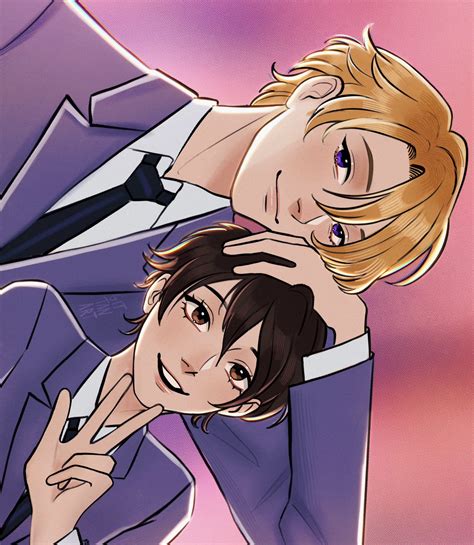 Fujioka Haruhi And Suou Tamaki Ouran High School Host Club Drawn By