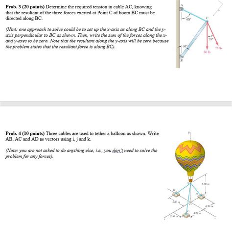 Solved Prob 3 20 Points Determine The Required Tension In Chegg