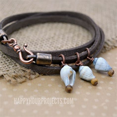 Shells And Suede Easy Wrap Bracelet Happy Hour Projects